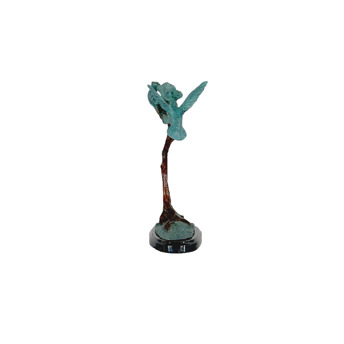 Hummingbird on Flower Bronze Table-top Statue – view 3