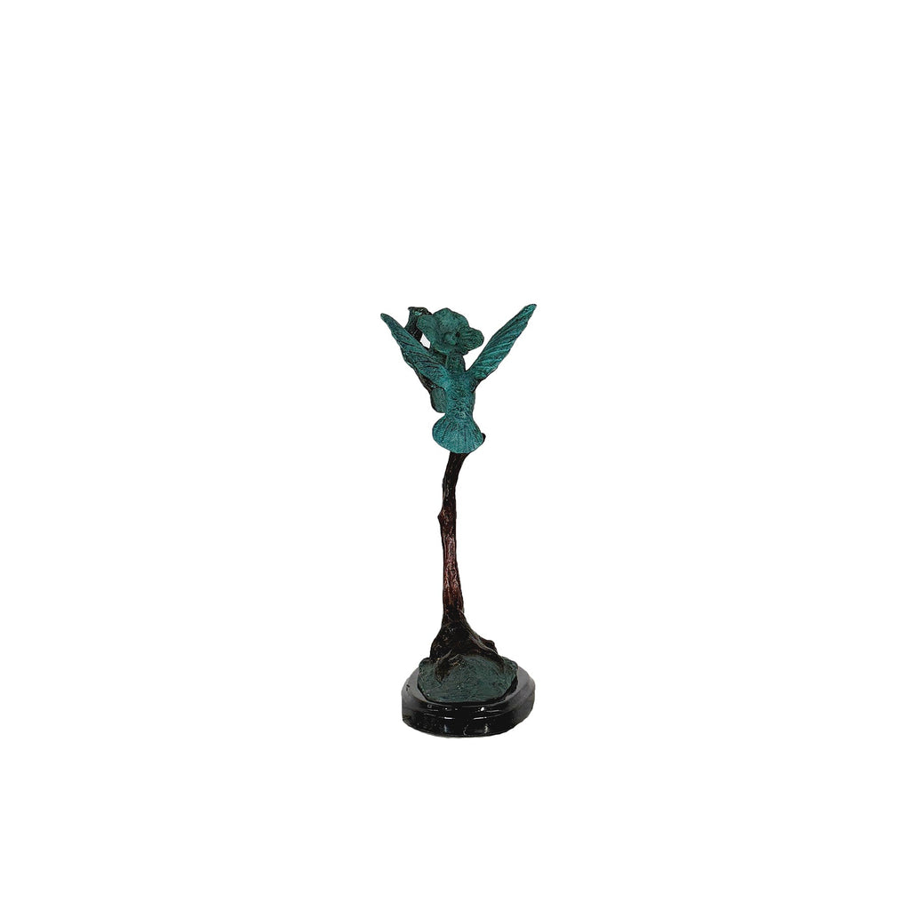 Hummingbird on Flower Bronze Table-top Statue – view 5