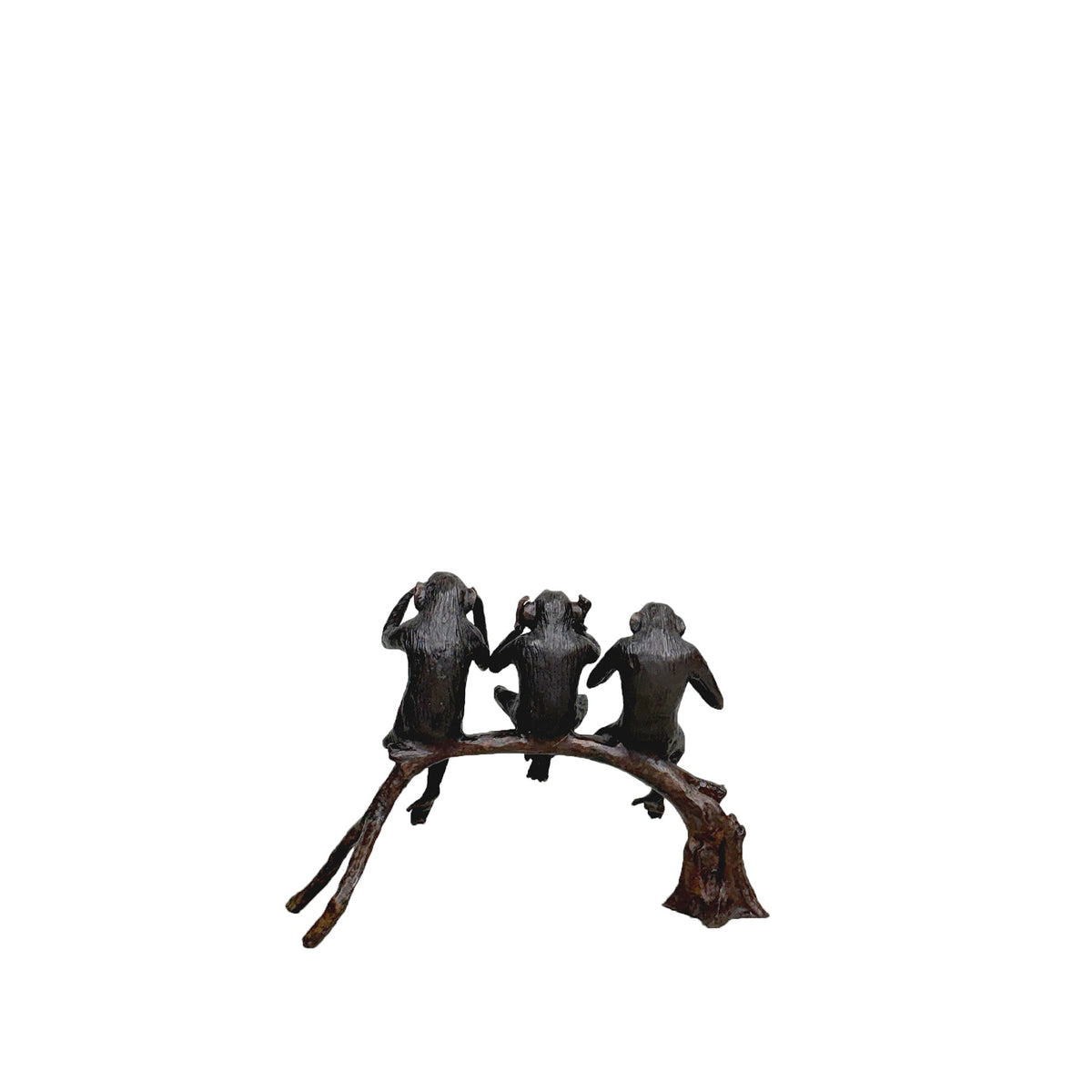Three Wise Monkeys Table-top Bronze Statue – view 3