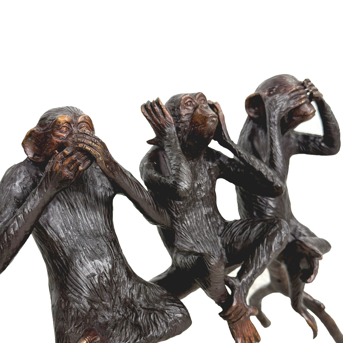 Three Wise Monkeys Table-top Bronze Statue – view 5