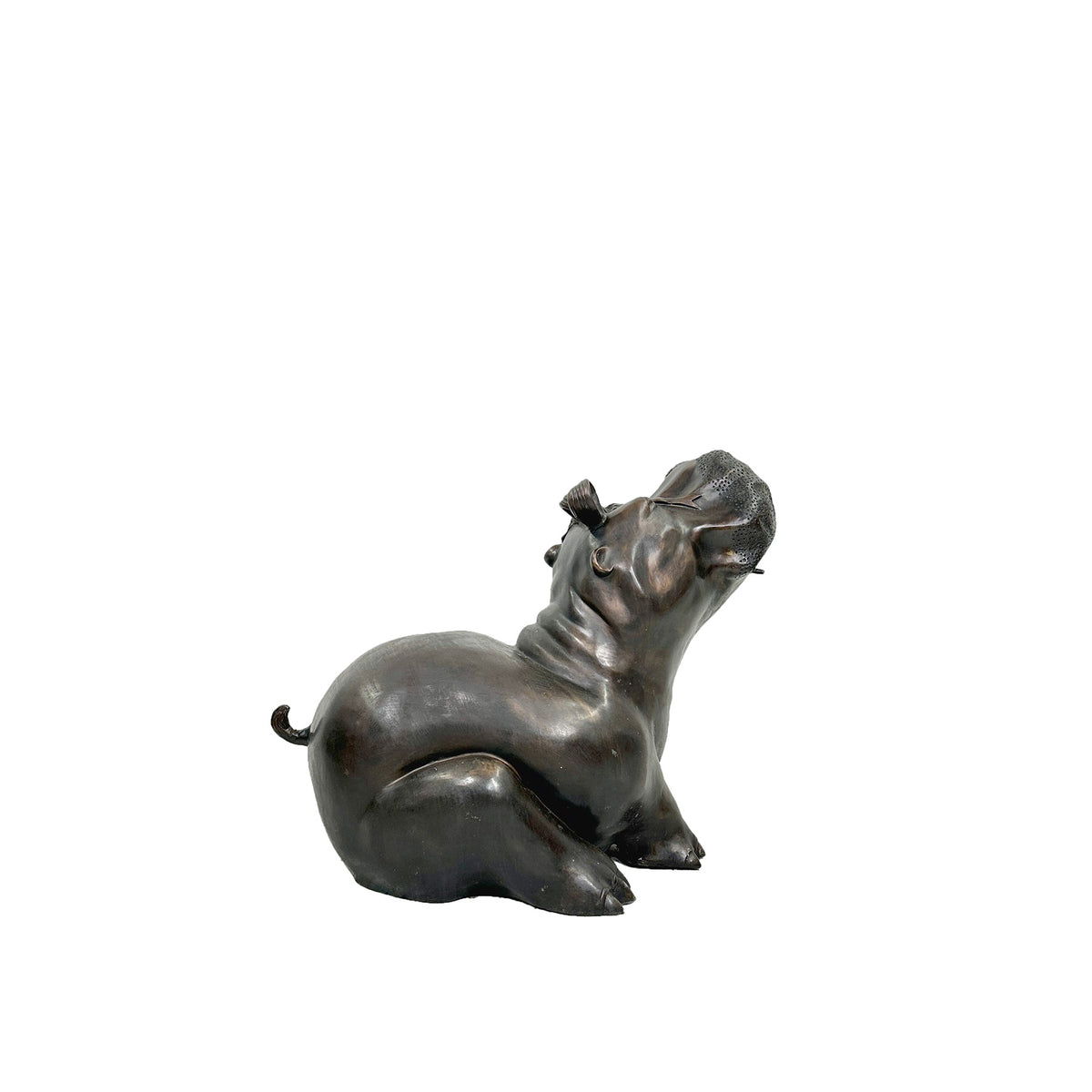 Bronze 'Princess Bella' Hippopotamus Fountain Sculpture – view 2