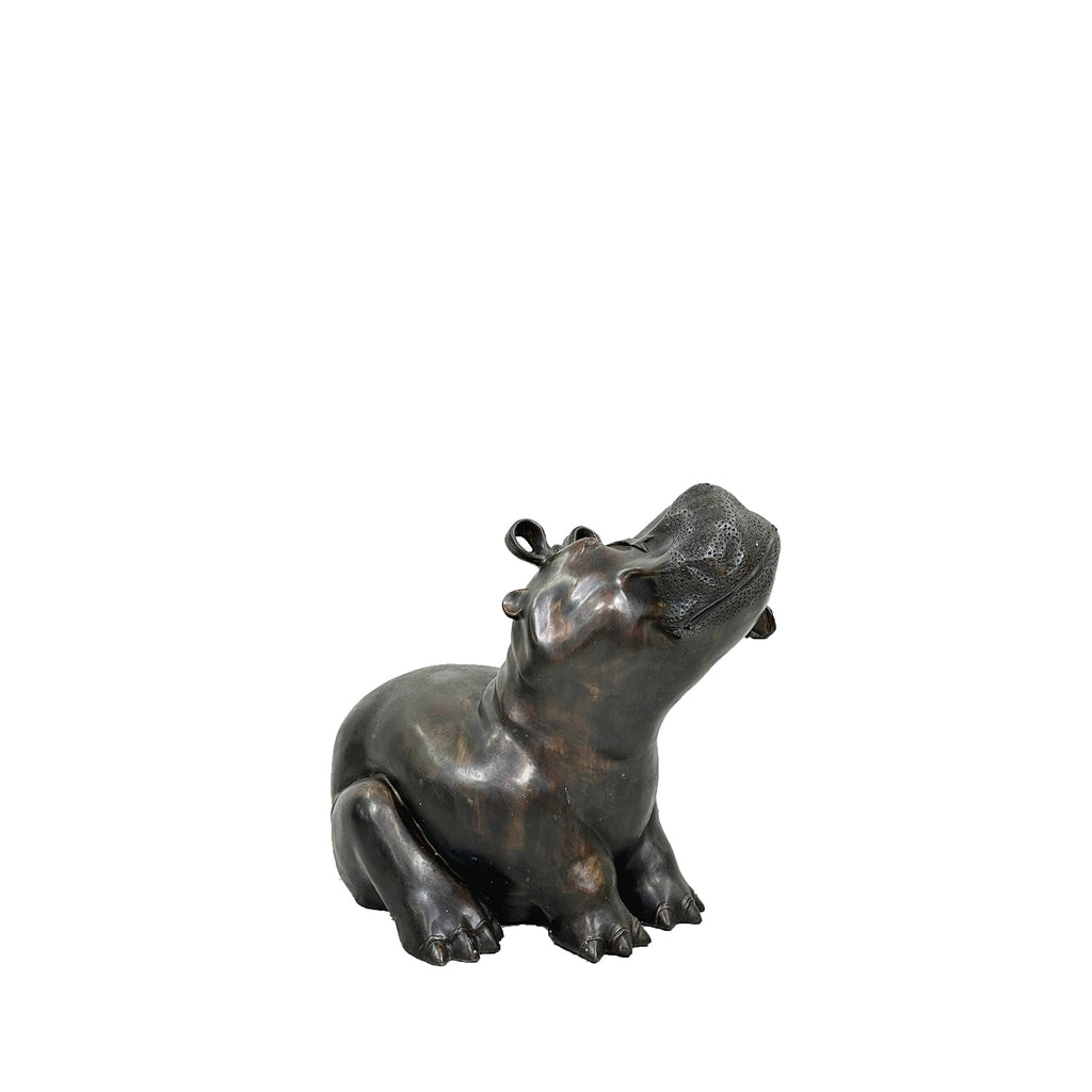 Bronze 'Princess Bella' Hippopotamus Fountain Sculpture – view 5