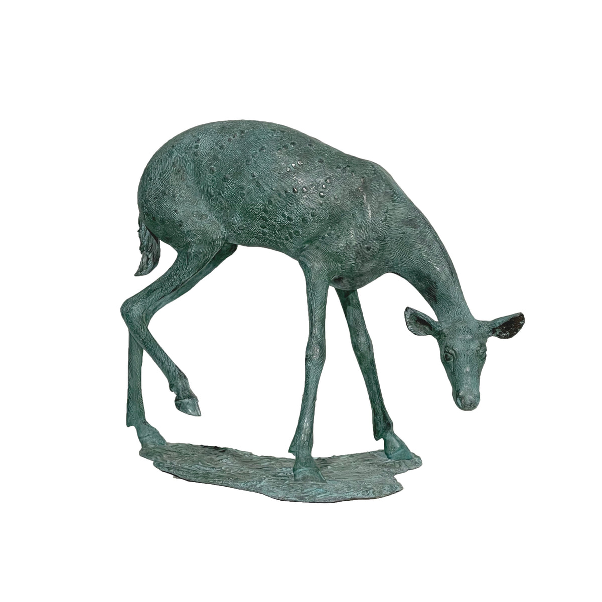 Fawn Grazing Bronze Sculpture – view 2
