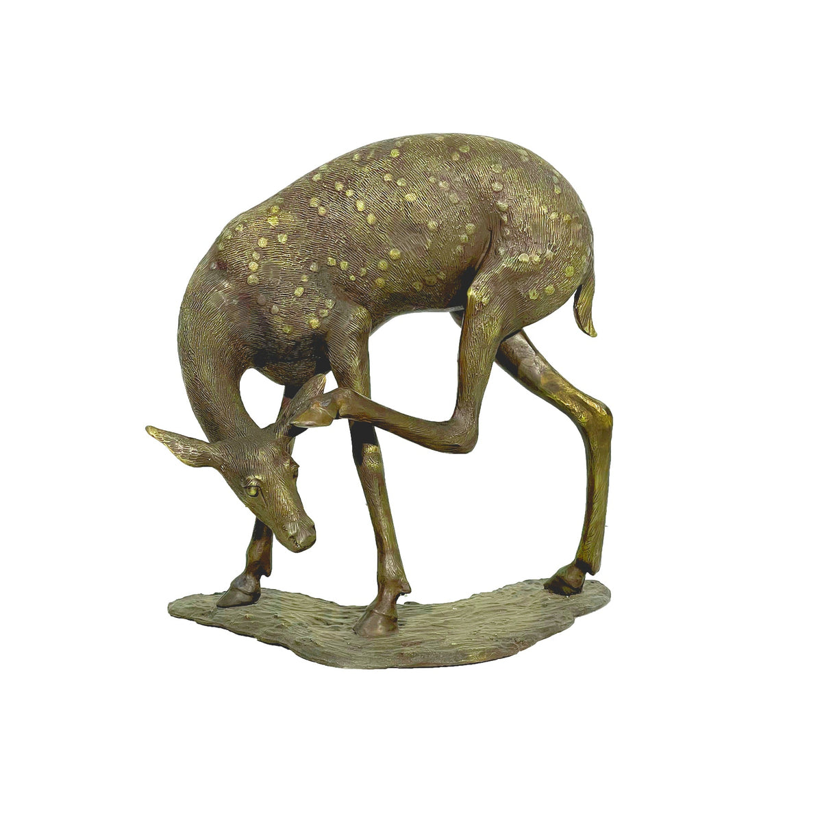 Fawn Scratching Head Bronze Sculpture – view 3