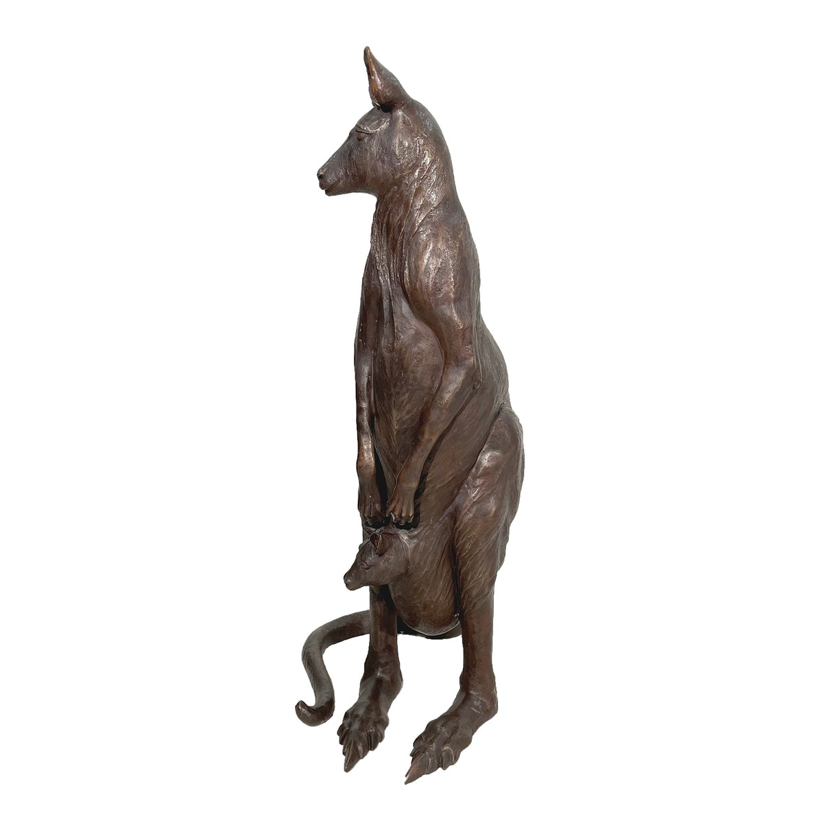 Mother Kangaroo with Baby Bronze Statue – view 5