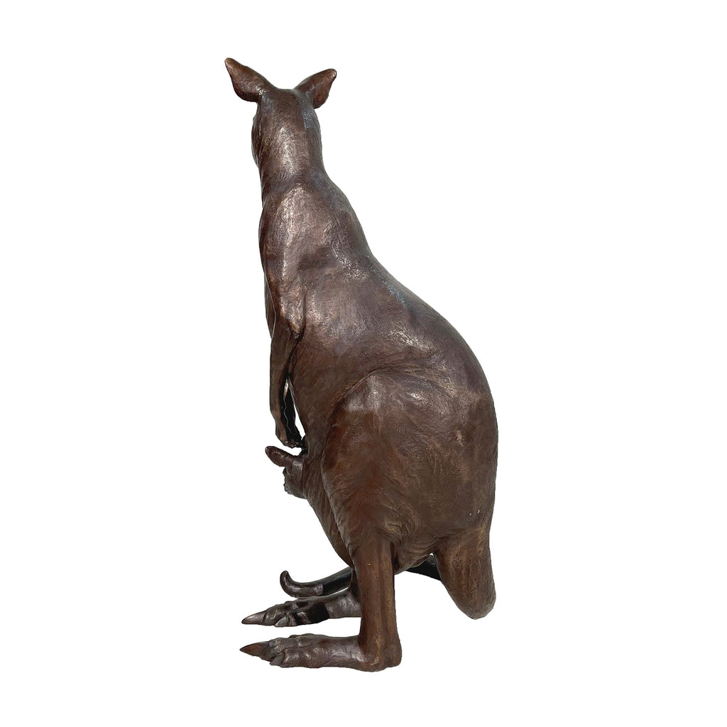 Mother Kangaroo with Baby Bronze Statue – view 4