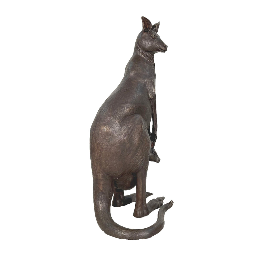 Mother Kangaroo with Baby Bronze Statue – view 3