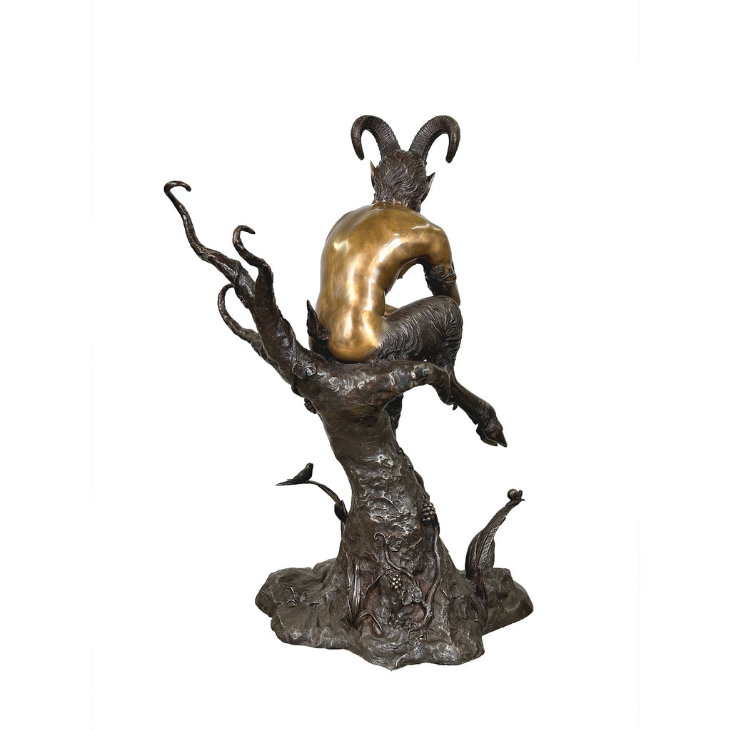 Mythological Pan with Panpipes Bronze Statue – view 3