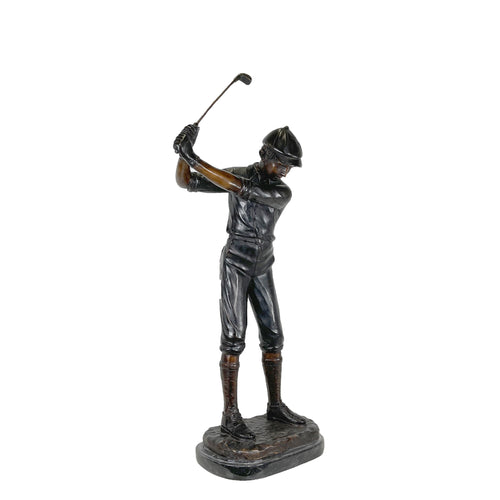 'Bennett' Male Golfer Table-top Bronze Statue – view 1