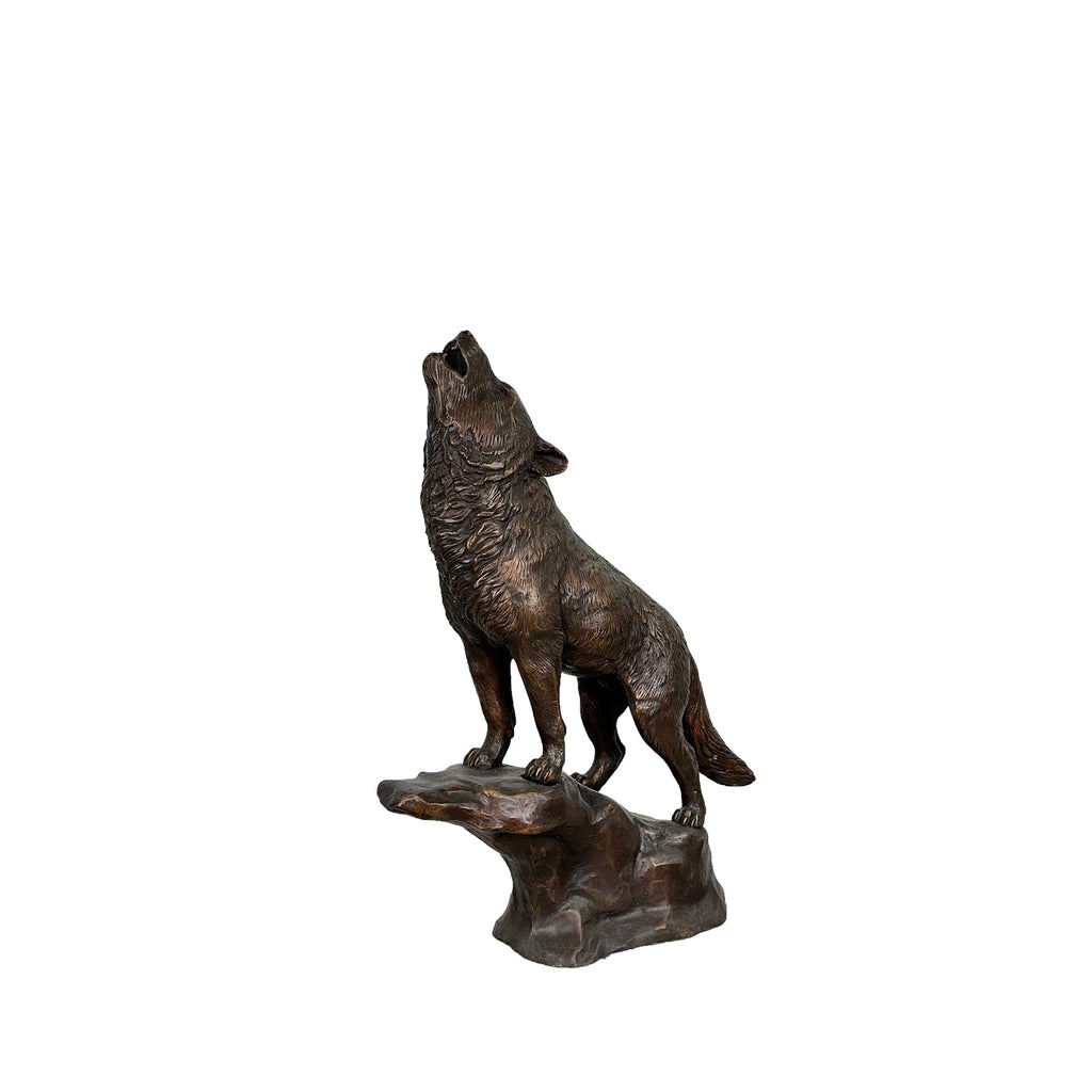 Howling Wolf Table-top Bronze Statue – view 1