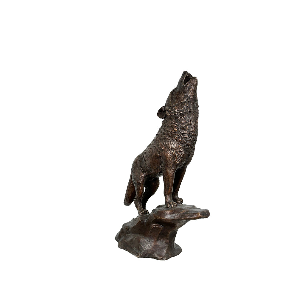 Howling Wolf Table-top Bronze Statue – view 2