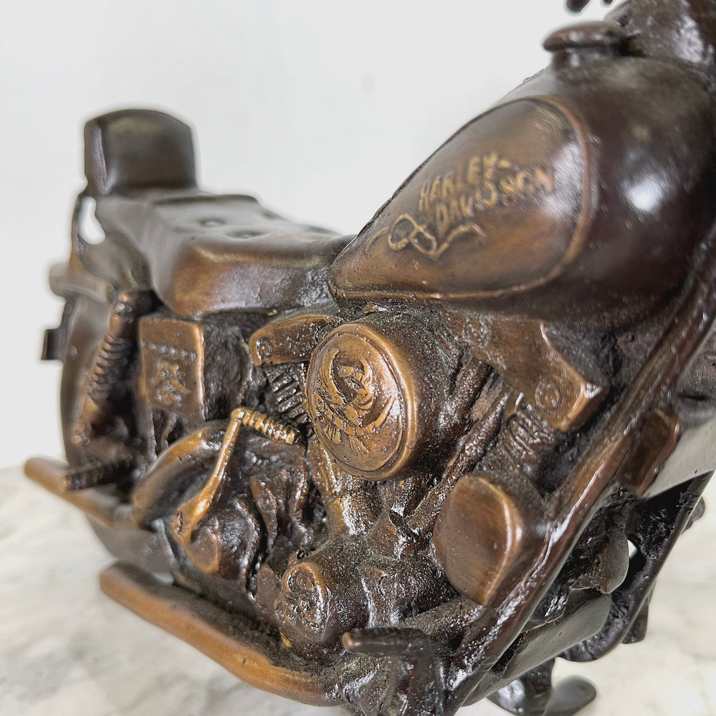 Motorcycle Table-top Bronze Statue – view 3
