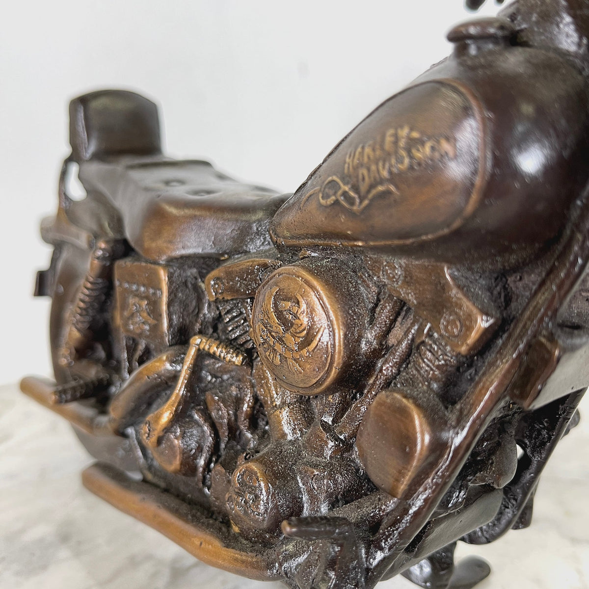 Motorcycle Table-top Bronze Statue – view 3