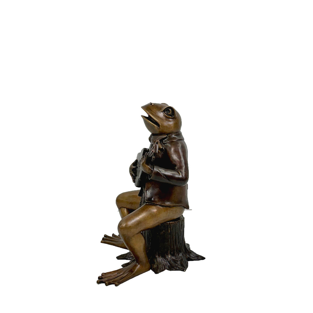 Frog Playing Guitar Bronze Sculpture – view 4