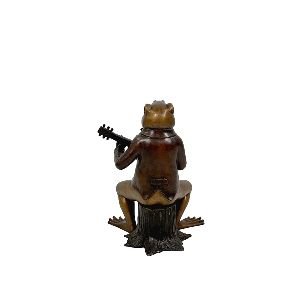 Frog Playing Guitar Bronze Sculpture – view 3