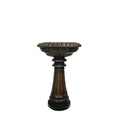 Bronze Birdbath Bowl on Pedestal – view 1