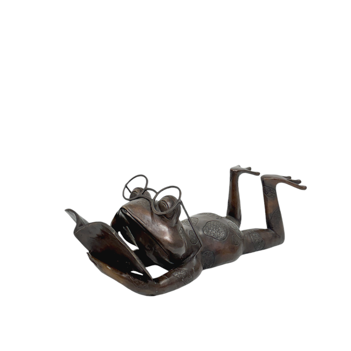 Frog Reading Book Bronze Fountain Statue – view 4
