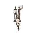Modern Figure Trio holding Pots Table-top Bronze Statue – view 1
