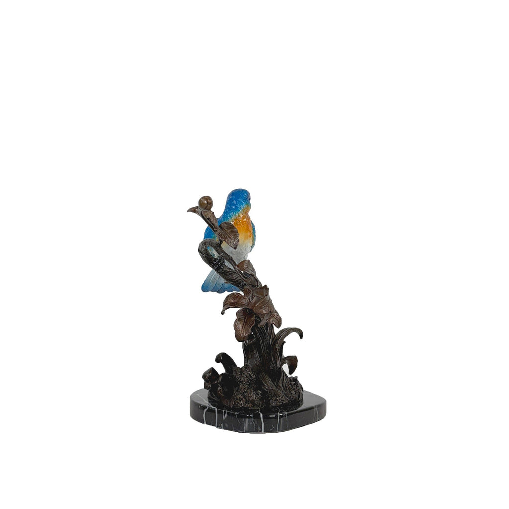 Bluebird on Branch Table-top Bronze Statue – view 4