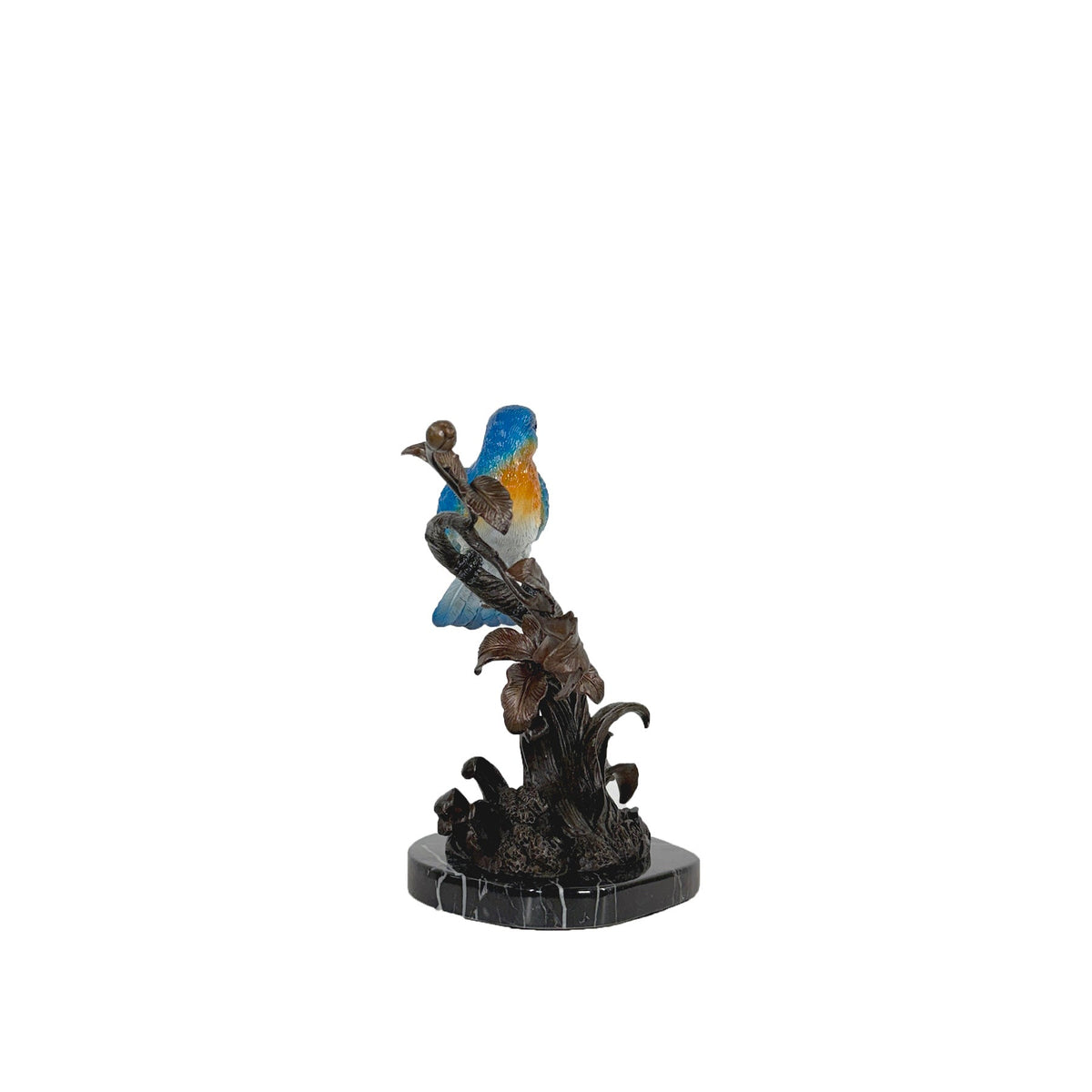 Bluebird on Branch Table-top Bronze Statue – view 4
