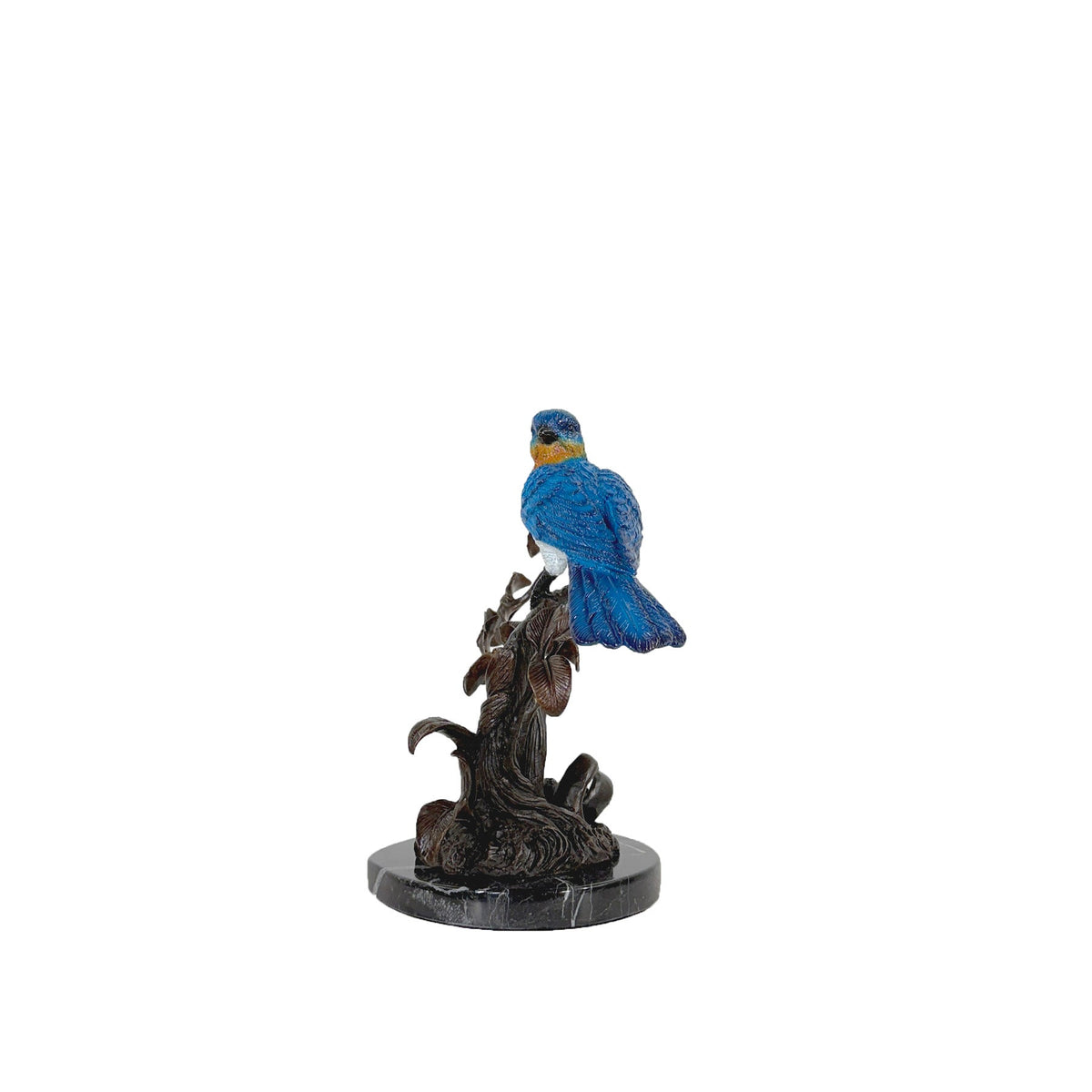 Bluebird on Branch Table-top Bronze Statue – view 2
