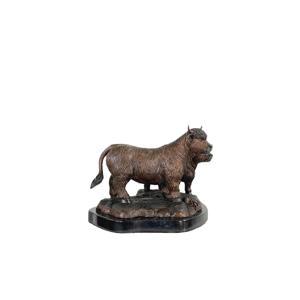 Highland Cows Table-top Bronze Statue – view 2