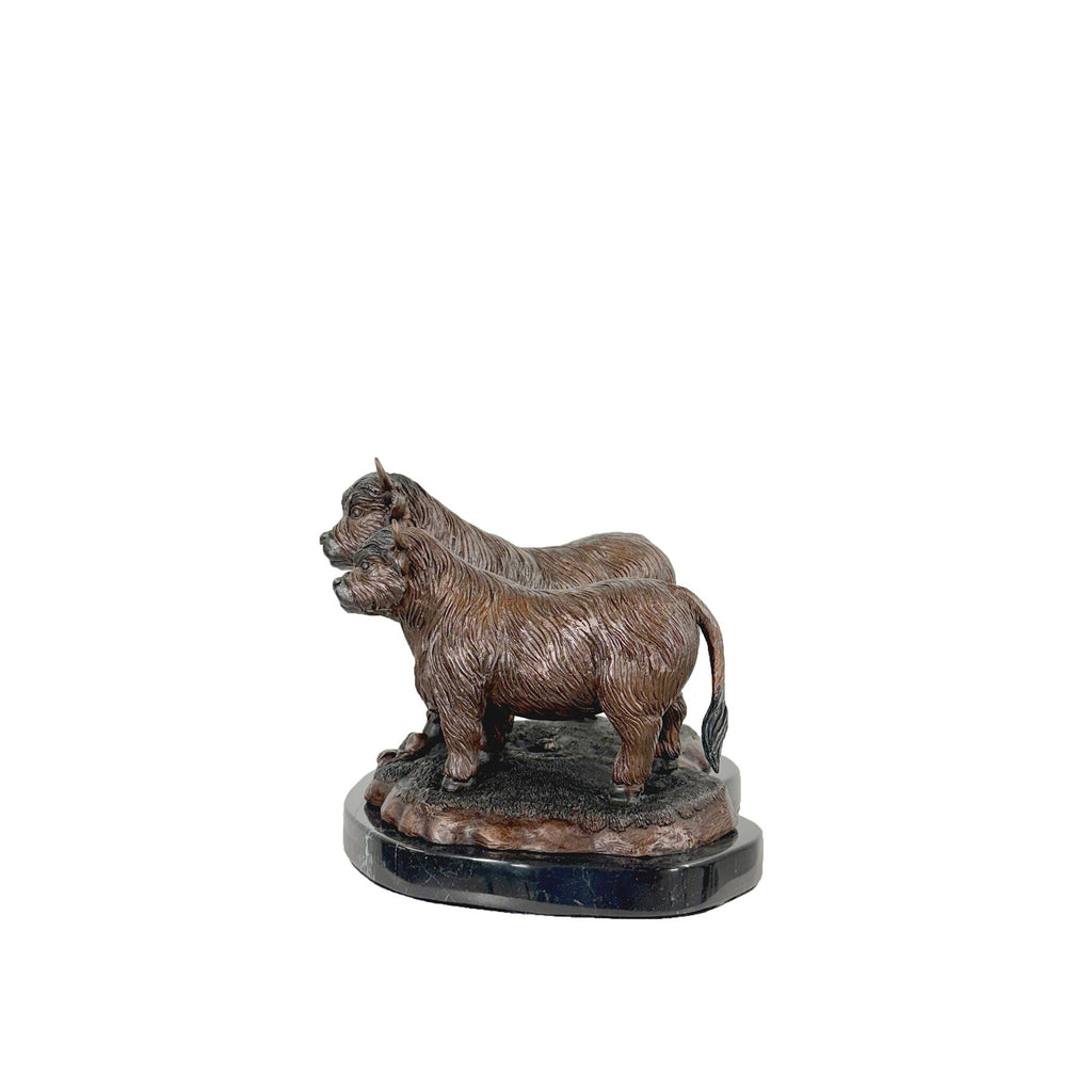Highland Cows Table-top Bronze Statue – view 4
