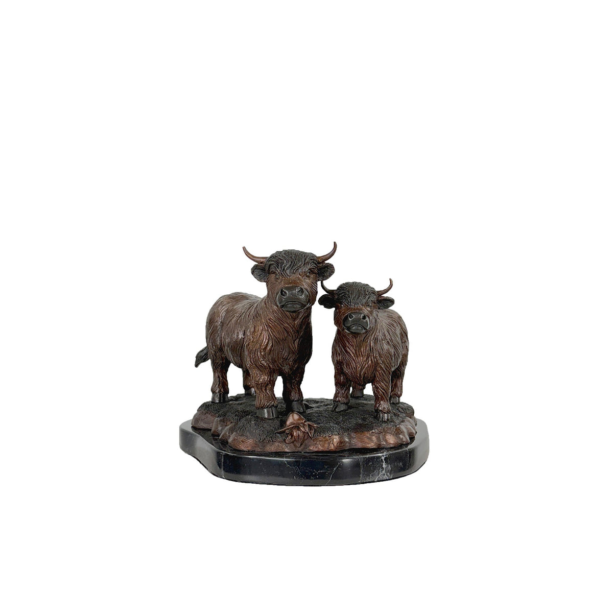 Highland Cows Table-top Bronze Statue – view 1