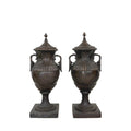 Classical Bronze Planter Urn with Lid Pair – view 1