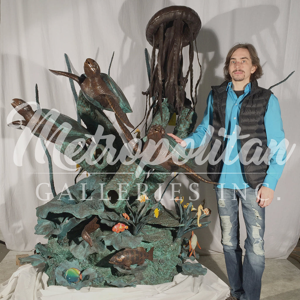 Sea Fantasy Fountain Bronze Statue – view 2
