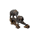 Bear & Cub on Log Table-top Bronze Statue – view 1
