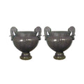 Egyptian Bronze Planter Urn Pair – view 1