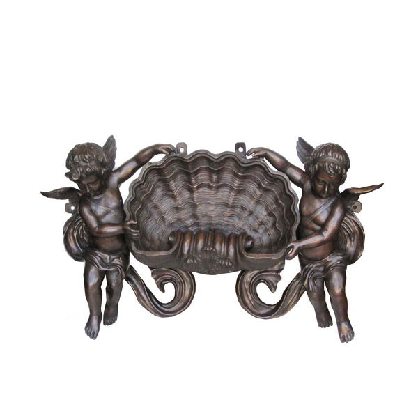 Two Cupids Bronze Wall Fountain – view 1