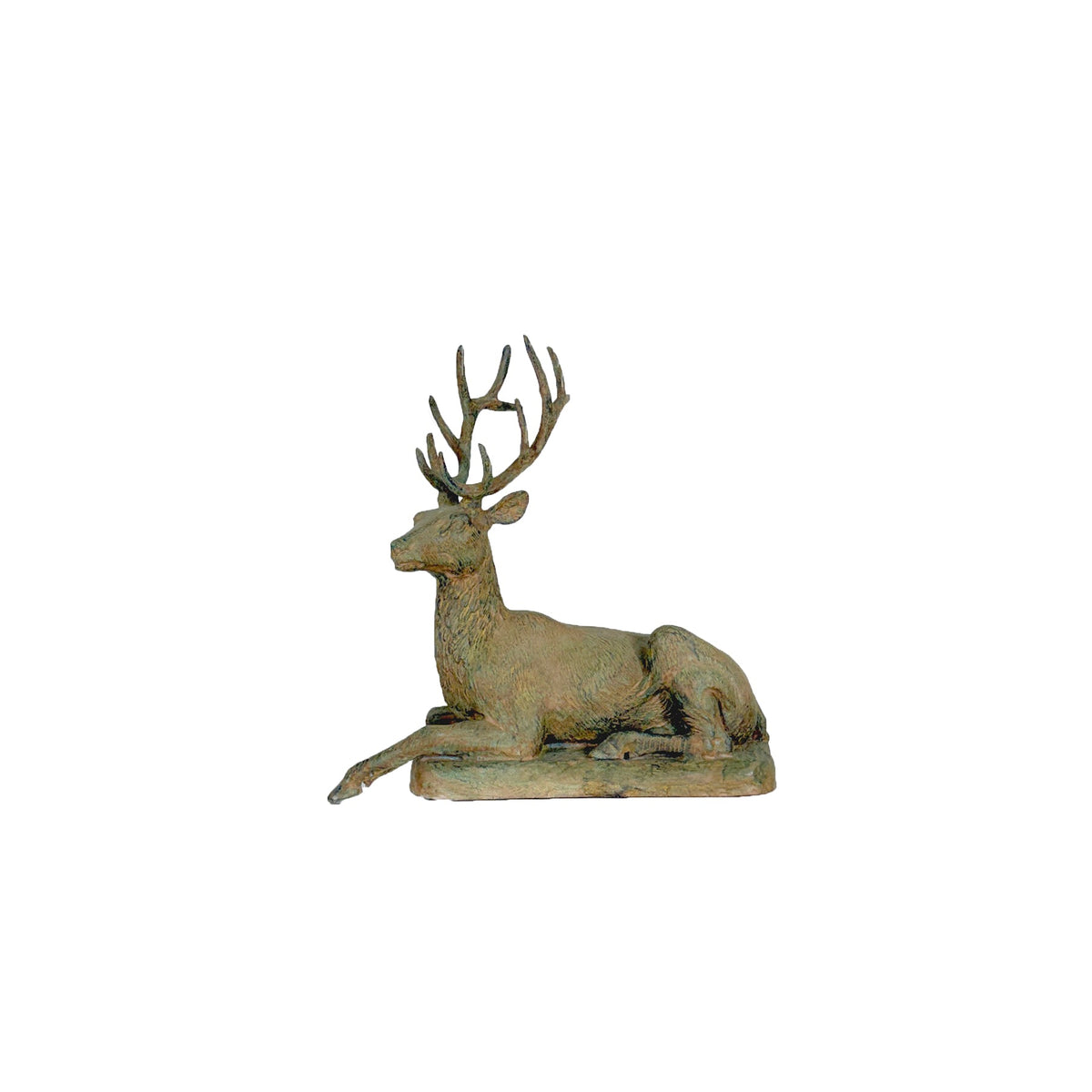 Reclining Deer Table-top Bronze Statue – view 2