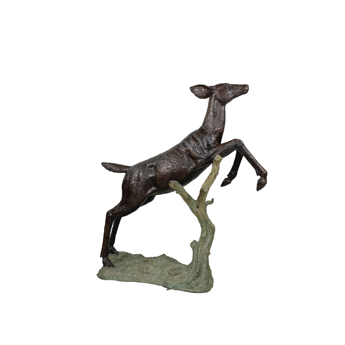 Leaping Fawn Bronze Statue – view 1