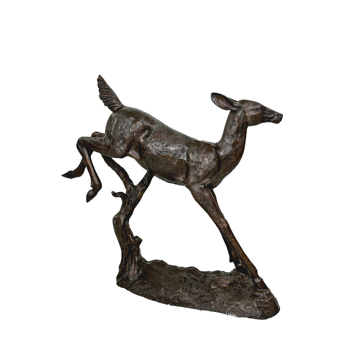 Jumping Fawn Bronze Statue – view 1