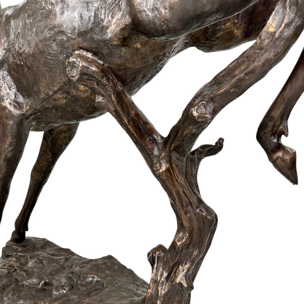 Jumping Fawn Bronze Statue – view 4