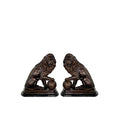 Lion with Ball Bookend Table-top Bronze Statue – view 1