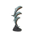 Jumping Dolphin Trio Fountain Bronze Statue – view 1