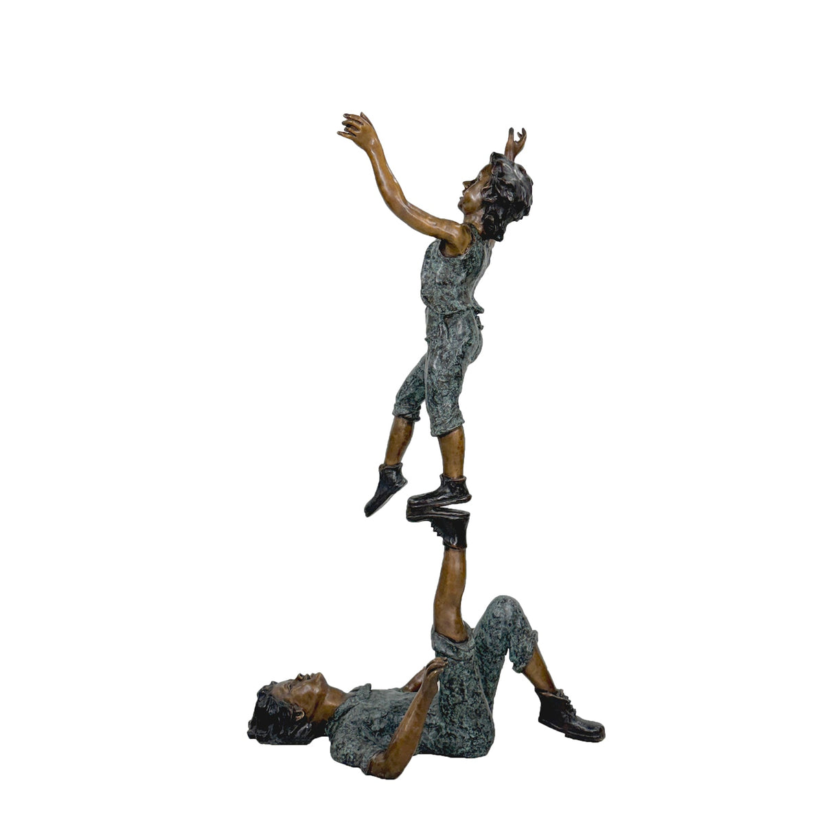 Acrobatic Boys Bronze Statue – view 1