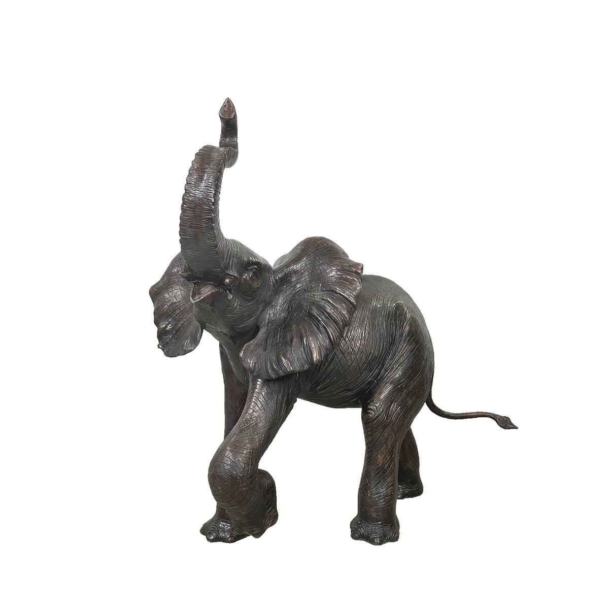 Walking Baby Elephant Bronze Statue – view 1