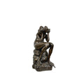 Daydreaming Frog on Rock Bronze Statue – view 1