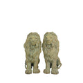 Sitting Lion Bronze Statue Pair – view 1