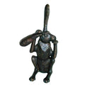 Bunny Rabbit Tugging Ear Bronze Statue – view 1