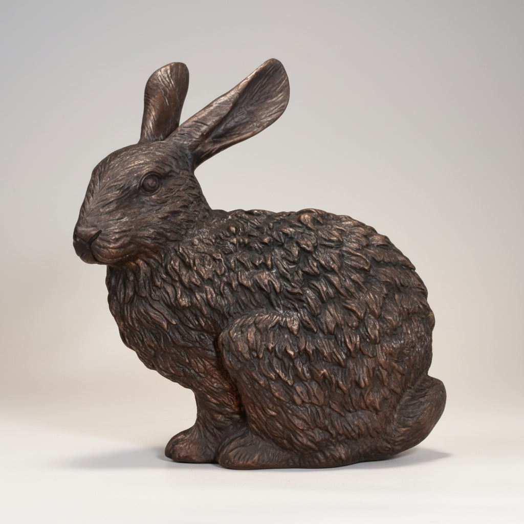 Sitting Hare Table-top Bronze Statue – view 2
