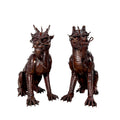 Chinese Foo Dragon Bronze Statue Set – view 1