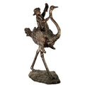Boy Riding Ostrich Bronze Statue – view 1