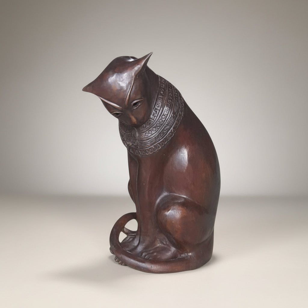 Egyptian Cat Bronze Statue Table-Top Sculpture – view 2