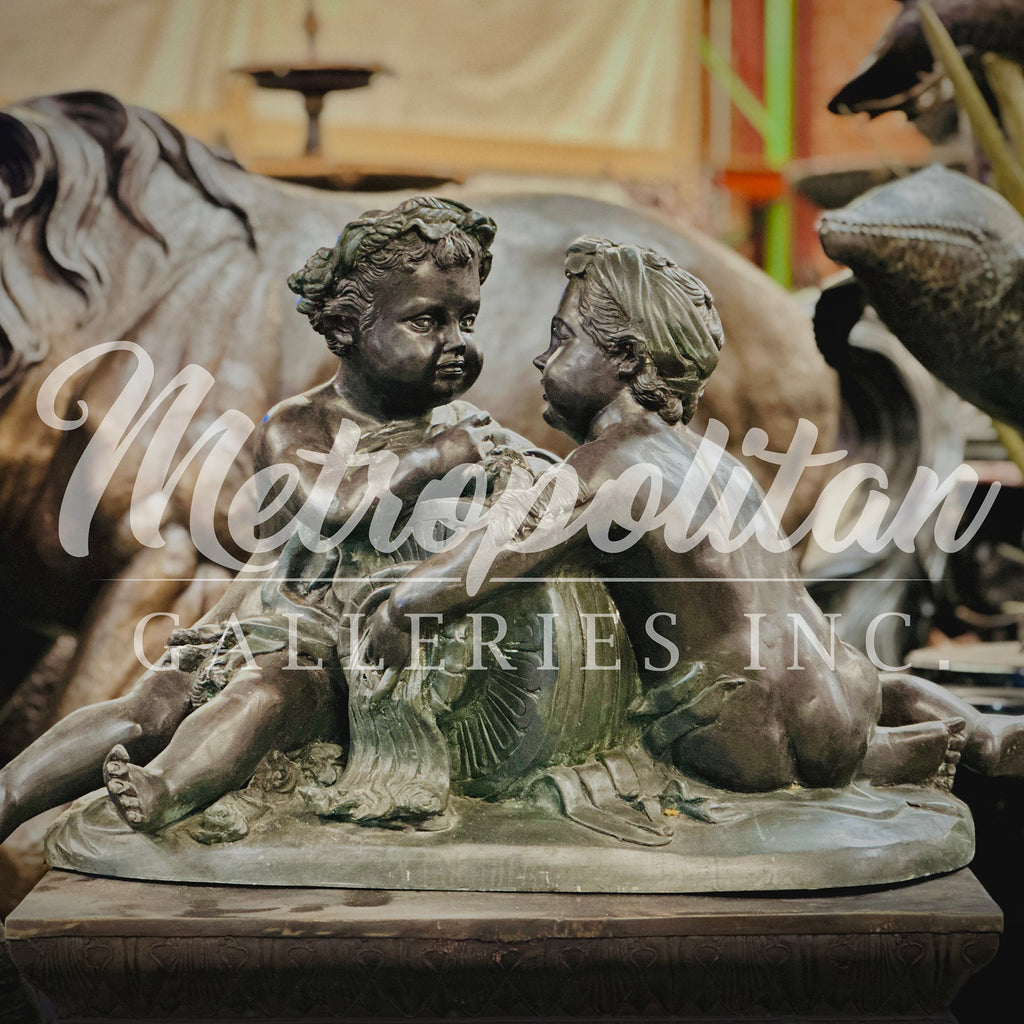L'Nonchalance Cherub Bronze Statue - Table-Top Sculpture – view 1