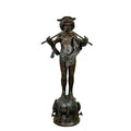 Boy with Panpipes on Fish Base Bronze Fountain – view 3